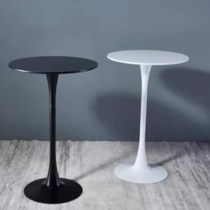 Modern Tulip Round Side Table – Metal Pedestal Base | Coffee & Accent Table
