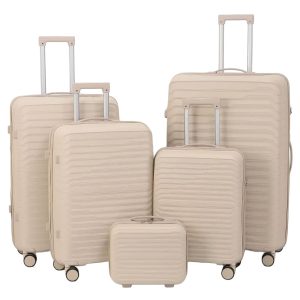 Minimalist Hardshell Spinner Luggage & Vanity Set – Sand Beige