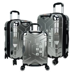 VIPTOUR Travel Gear Hardshell Spinner Luggage – Metallic Silver